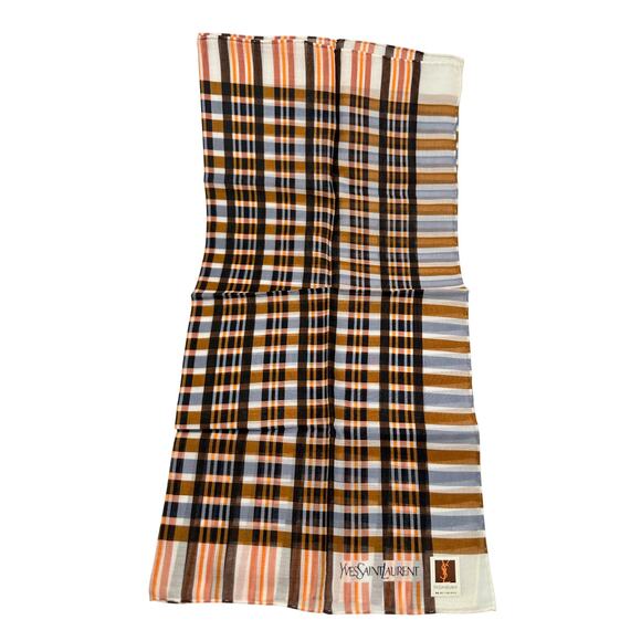 Yves Saint Laurent Copper Vintage Handkerchief / Pocket Square / Small Scarf 18" - Picture 4 of 9